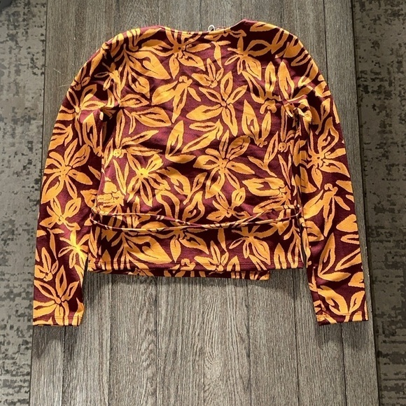 Zara JACQUARD WRAP TOP AND FLARED PANTS Two Piece Set - Picture 4 of 12